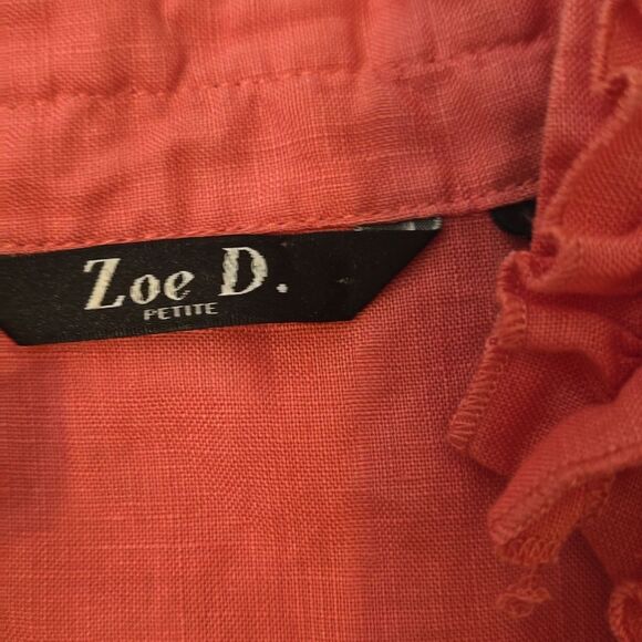 ZOE D. RUFFLE linen top SIZE MEDIUM - Picture 7 of 10